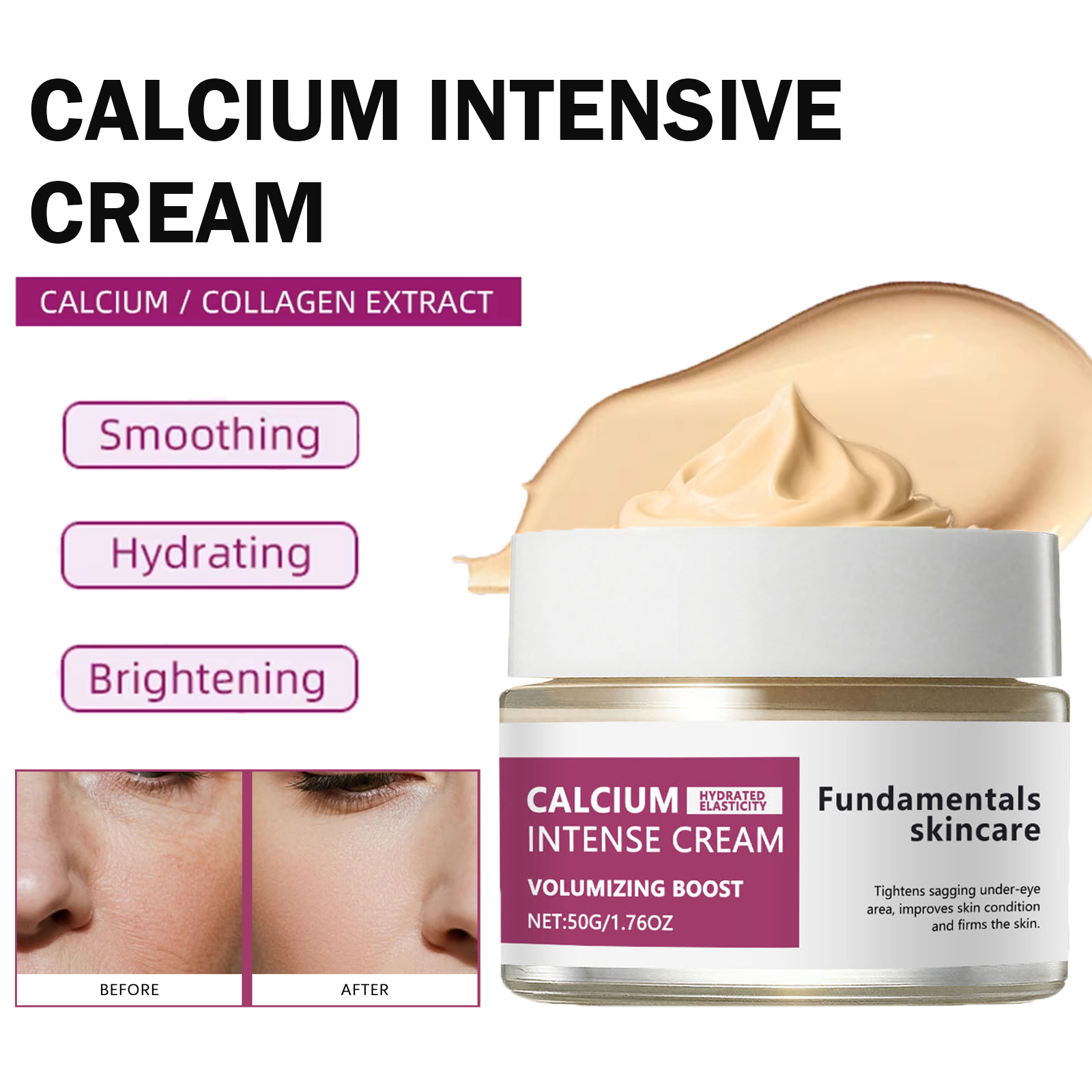 Luxury Skincare Brands - แคลเซียมเข้มข้น ครีมกระชับผิว ยืดหยุ่น ช่วยเพิ่มความชุ่มชื้น กระชับผิวหน้า ปรับปรุงผิวหย่อนคล้อย