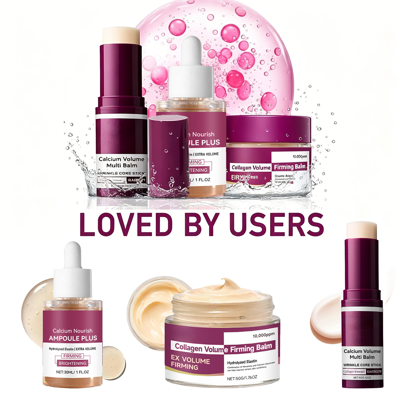 Luxury Skincare Brands - บาล์มวิตามินบีรวมแคลเซียมเกาหลี+มอยเจอร์ไรเซอร์แคลเซียมคอลลาเจน+เอสเซนส์กระชับรูขุมขน สูตรอ่อนโยนและเติมความชุ่มชื้นสำหรับการดูแลผิวประจำวัน
