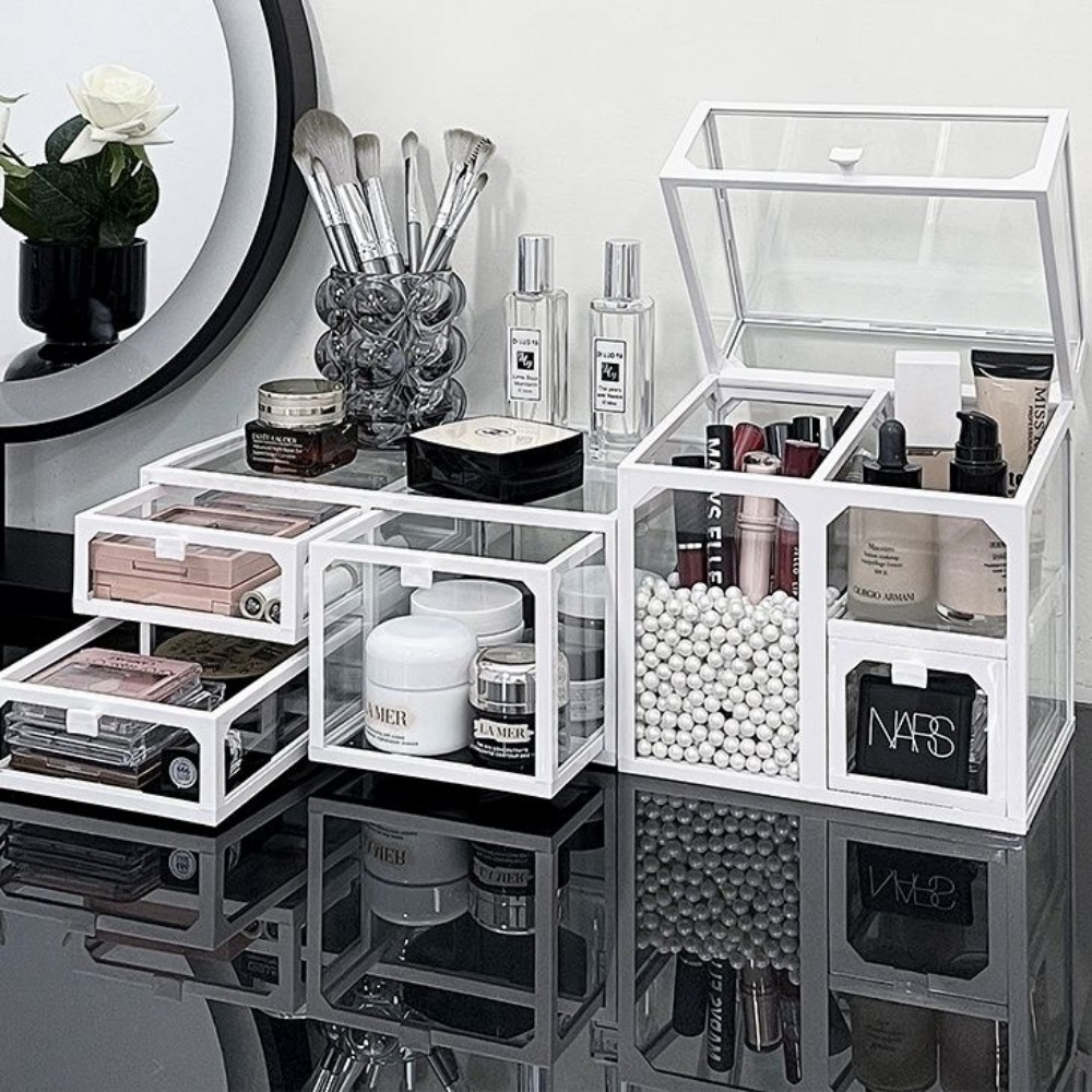 กล่องเก็บเครื่องสำอางแก้วหรูหร - Luxury High End Skincare บทวิจารณ์และราคา